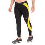 ReDesign Apparels Men's Skinny Fit Polyester Tights (MultiPants_Black, Yellow_2XL)