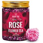 BLUE TEA - Rose Tea -100g-100 Cups | Diwali Gifts | VITAMIN-C RICH | Beautiful Hair & Skin - Caffeine Free - Flower Based - Herbal Tea - Vegan - Non-GMO | Pet Jar Packaging