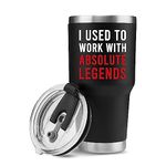 I Used to Work with Absolute Legend Vacuum Insulated Tumbler Farewell Going Away Gift for Coworker Retirement Gifts Goodbye Office Stainless Steel Removable Lid (Black, 30 oz)