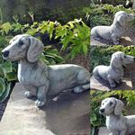 ASOBIMONO Meditation Sitting Dog Statue Garden Outdoor Dachshund Sculpture Ornaments Garden Ornaments Sitting Dog Resin Ornaments Gardening Crafts Meditation Sitting Dog Garden Decor (A)