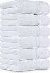 Utopia Towels 6 Pack Premium Hand Towels (16 x 28 inches) 100% Ring Spun Cotton Soft and Absorbent 600 GSM Towels for Bathroom, Gym, Hotel (White)