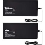 iPower 2-Pack 8 by 18-Inch Reptile Heating Pad Terrarium Heater Under Tank Heat Mat for Small Animals, Black