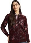 eWools Women's Fleece Blend Winters Hoodie Sweatshirt with Pockets (Flee20-Maroon, Large)