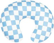 Nursing Pillow Cover, Ultra Soft Case for Baby Boy and Girls, Stretchy Removable Slipcover for Breastfeeding Pillows, Blue Checkerboard Grid
