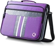 Kinbashi 2-Inch 3 Rings Zipper Binder, Holds 15-Inch Laptop, Handle and Shoulder Strap Included, Purple