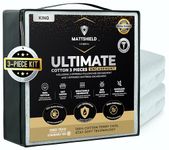 MATTSHIELD Ultimate 3-Piece Kit - Bed Bug-Proof Mattress Protector King Size - 100% Cotton Terry Surface + 2 Pillow Protectors - Zippered 6-Sided Waterproof Encasement