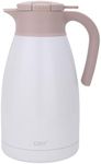 GiNT 2.2L / 74Oz Thermal Coffee Carafe, Insulated Stainless Steel Coffee Carafes for Keeping Hot/Double Walled Vacuum Thermos (White)