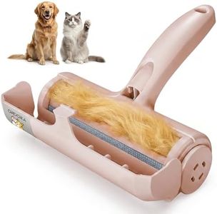 ORDORA Pet Hair Remover for Furniture/Bed, Reusable Dog Hair Remover Roller for Dog & Cat, Self-Cleaning, No Adhesive or Sticky Tape Needed, Perfect Fur Remover for Couch (Champagne Pink)