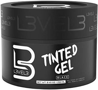 L3VEL3 Tinted Gel - Provides Instant Coverage for Gray Hair - Adds Volume, Texture and Shine - Flake Free Formula - Intensifies Color - Semi Permanent Formula - Rinses out Easily - Black - 8.45 oz