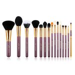 Jessup Pro Make Up Brushes 15 Pcs Brush Set Premium Synthetic Powder Foundation Eyeshadow Blending Contour Concealers Lip Cosmetic Brushes Purple T095