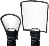 Tellegloww 2 Pcs Flash Diffuser Reflector Kit 2-Sided White/Silver Bend Bounce Flash Diffuser with Elastic Strap for Camera and All Speedlight Flashes