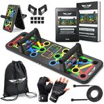 Wow Fitness World Push up Board with Ebook training guide(Downloadable) - 15 in 1 Pushup Board for Men & Women - Foldable Push-up Board and Push up bar System - Push up Board for Men - Flex Board (PUSH UP BOARD COMBO WITH GLOVES)