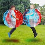 2 PC Sumo Balls for Adult, Inflatable Body Ball Sumo Balls Bopper Toys, Heavy Duty PVC Vinyl Kids Adults Physical Outdoor Active Play (24 INCH Red Pure Blue)