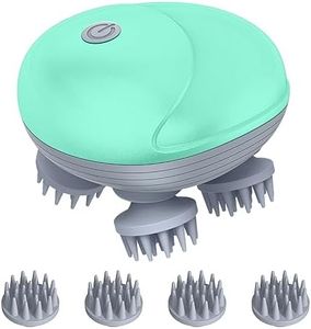 ORIA Electric Pet Massager for Dog Cat, Handheld Pet Massage, Cordless Head Massager, Waterproof Electric Scalp Massager, with 4 Rotating Massage Heads, 96 Massage Nodes, for Body Relaxation - Green