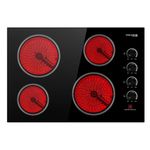 GASLAND Chef Electric Cooktop 30 Inch, Built-in Ceramic Radiant Stovetop Pro CH77BS with 4 Burners,ETL Approved, Knob Control, Hot Surface Indicator, Child Safety Lock, 240V