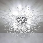 Rayofly Modern Crystal Ceiling Lights for Living Room, Chrome Fireworks K9 Crystals Chandeliers Fittings, 6 G9 LED, Chandelier Ceiling Pendant Lights for Bedroom, Dining Room, Hallway