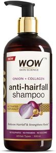WOW Skin Science Onion & Collagen Anti-Hairfall Shampoo|Reduces Hairfall|Strengthens Roots|Nourishes Scalp|Prevents Breakage|Enhances Hair Thickness and Shine|New & Improved Formulation|500ml