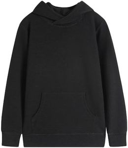 Merino Wool Cotton kids hoodies for boys girls Classic Merino Thermal Hooded Sweatshirt for children black 9-10Y