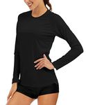 MAGCOMSEN Running Shirts Women Summer UV Shirts for Women Long Sleeve Shirts for Women Hiking Shirts for Women UV Protection Shirts for Women Black