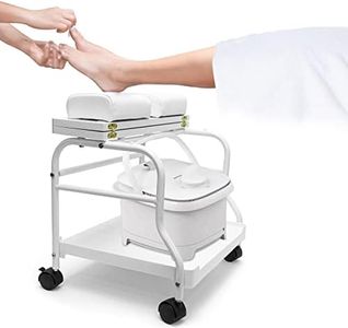 Beauty Salon Nail Or Foot Bath Spa Portable Esthetician Trolley Cart for Foot Rest Pedicure Manicure Funiture Massage Table Salon Supplies 2 Way Use 2 Color Option Elitzia (White)