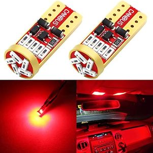 PHINLION 194 LED Red Bulbs Super Bright Wedge 168 2825 175 T10 15-SMD 4014 Chipsets LED Replacement Lamps for Car Interior Dome Map Reading Courtesy Side Marker Tail Parking Lights