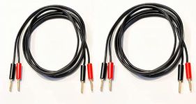 QED Profile 79 Strand Black Speaker Cable 3 Metre Pair, Two Cables Terminated With Gold Plated 4mm Banana Plugs On All Ends 8 Plugs In Total