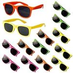 Neon Party Novelty Sunglasses - Bulk Vintage Retro 80’s Style Sun Glasses for Beach and Pool Parties, Carnival Prizes, Party Favors, Party Toys, Goody Bag Fillers (1 Dozen)