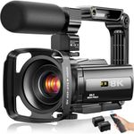 8K Video Camera Camcorder 88MP UHD WiFi Vlogging Cameras for YouTube 18X Digital Zoom IR Night Vision 3.0'' Touch Screen Camera with 32GB Card, Microphone, Lens Hood, Stabilizer, Remote, Two Batteries