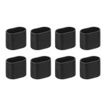 uxcell 8 Pcs Chair Leg Caps, 9/16"x1" PVC Non-Slip Floor Protectors Oval Chair Leg Covers Table Leg Caps for Furniture, Black