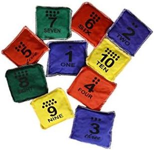 GSI Number Cotton Toss Bean Bags for Kids Learning and Eduaction(1-10 Set)| Multicolour