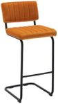 Inmod Amelia Velvet Bar/Counter Stool, Set of 2, 30 in. / Rust, Mid Century Bar/Counter Stool, Modern Bar/Counter Stools