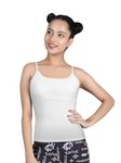 DChica Padded Camisole Bra For Girls Sleeveless Undershirts Cami Vest With Adjustable Straps Cotton Camisole Tank Regular Fit Top/Innerwear For Girls Pack Of 1 (White)