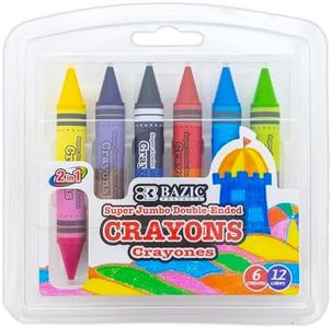 BAZIC Products Dual Sided Super Jumbo Crayons Premium 12 Colors, Non Toxic Drawing Crayons, Gift for Student, 24-Pack