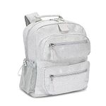 Bentgo® Kids Backpack - Durable Lightweight 14” Backpack, Glitter Edition - Silver, Modern