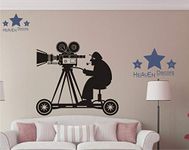 Heaven Decors Camera with Video Shooting Wall Sticker (Vinyl, Black, 65x59 cm)