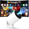 [Built-in Google TV & Voice Control] WISHOLY Smart Mini Projector 4K, Portable Projector with WiFi and Bluetooth 5.4, Built-in Streaming Apps, 180° Rotation for Outdoor, Home Theater, Movie Night