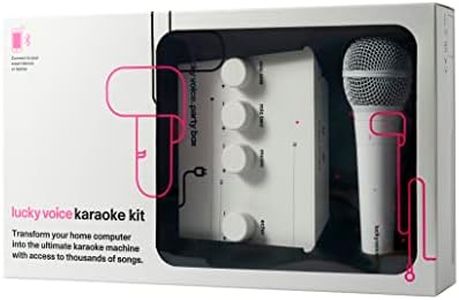 Lucky Voice Bluetooth (New 2022 Version) Karaoke Machine & Microphone for Adults & Kids - White - 10,000 Songs Free Access - Portable Karaoke Machine: Connect to Phone, Tablet, Laptop