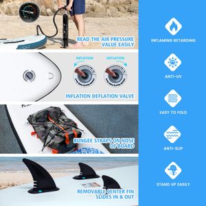 FEATH-R-LITE 10' Inflatable Stand Up Paddle Board – Ultra-Light SUP Kit with Paddle, Pump, Backpack, Leash