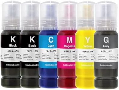 ET-8500 ET-8550 (T522) Sublimation Heat Transfer Ink for Epson EcoTank Printers with No Mess Easy Pour Key Lid. Suitable for Epson Supertank Printers Using 552 (T552) Inks