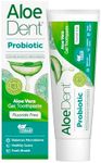 AloeDent Probiotic Toothpaste, Fluoride Free, Balance Mouth Microbiome, Natural Oral Probiotic with Aloe Vera, Fresh Breath, Alcohol Free, SLS Free, Vegan, 75ml