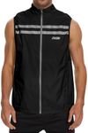 bpbtti Mens Womens Lightweight Cycling Vest with Pockets, Windproof Sleeveless Jacket for Running/Hiking/Golf (Black, Medium)