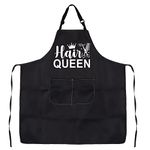 Hair Queen apron with pockets hairapist apron Barber Apron Beauty Salon Aprons Hair Stylist Gift Waterproof Apron Adjustable (Hair QueenS CA)