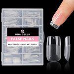 UNA GELLA Short Square Fake Nails 504pcs Short Square Press on Nails Pre-shape Short Square Gel Nail Tips for Full Cover Acrylic False Nails For Nail Extension Home DIY Nail Salon 12 Sizes Gelly Tips