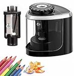 UrMsun Electric Pencil Sharpener,Portable Pencil Sharpener,Battery Powered Automatic Sharpeners for Colored Pencils No.2 Office/School/Classroom Adults Kids (Black)