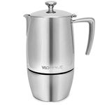 VeoHome Stovetop Espresso Coffee Maker - 10 Cups 500ml Multi-Stove Stainless Steel Induction Moka Pot - Unbreakable and Dishwasher-Safe Italian Style Caffe Machine