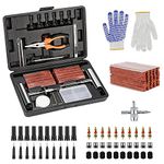 VonLux Tyre Repair Kit- 120 pcs Car Tyre Puncture Repair Kit, Heavy Duty Flat Tyre Emergency Repair Tool Kit w/Tire Plugs,Strips,Tyre Valves Tools - Value Pack for Auto Car Van Truck Motorcycle etc