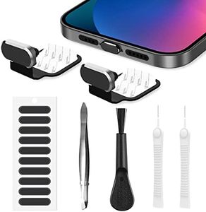 Gavemi iPhone Dust Plug Speaker Cover Kit for Phone Charging Port Protective Cover, Compatible with iPhone (Black)