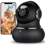 Little elf Camera, 5GHz/5MP Pet Camera with 360° Motion Tracking, Indoor Camera with 5G/2.4G Dual-Band, IR Night Vision, 2-Way Audio, WiFi Camera for Baby/Pet, Home WiFi Camera, Compatible with Alexa