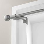 Zenna Home Maytex Window Curtain Rod, Adjustable 48" to 84", Brushed Nickel – Premium Curtain Rods for Windows No Drilling – Twist and Shout Easy Install Tension Pole with Decorative Round Finials