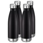 VEGOND 17oz Stainless Steel Water Bottles Bulk, Reusable Metal Sports Water Bottle Keeps Drink Hot and Cold, BPA Free Double Wall Vacuum Cola Shape Insulated Water Bottles for Camping Gym, 4 Pack